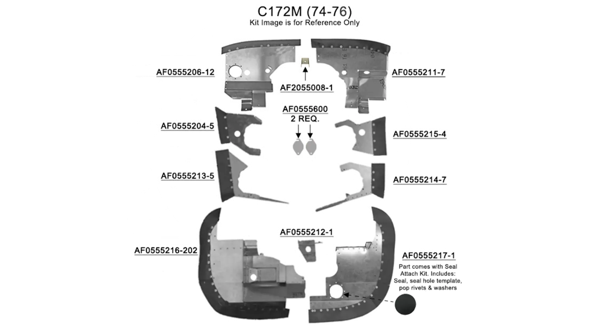Zestaw przegród silnika - C172M - Lycoming O-320-E2D - 74-76 PCBK