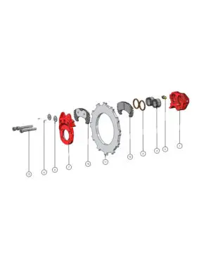 Beringer Bremssattel - EA-003.3E PE RED