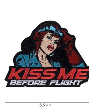 Patch Kiss me before flight mit Klettverschluss #13033