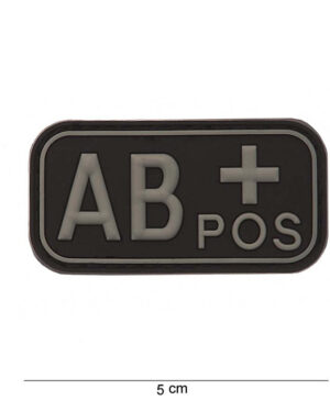Patch 3D PVC blood type AB+ positive black#11178