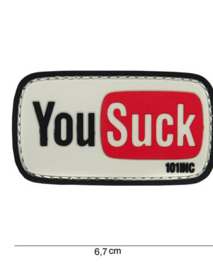 Patch 3D PVC You Suck white/black #14067