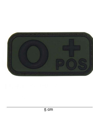 Patch 3D PVC blood type O+ positive green #13029