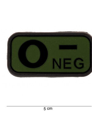 Patch 3D PVC blood type O-negative green #13030