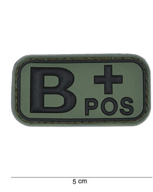 Patch 3D PVC blood type B+ positive green #13031