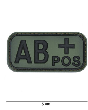Patch 3D PVC blood type AB+ positive green #13032