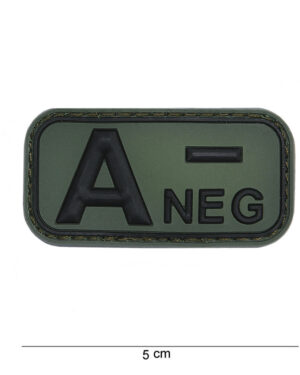 Patch 3D PVC blood type A-negative green #13036