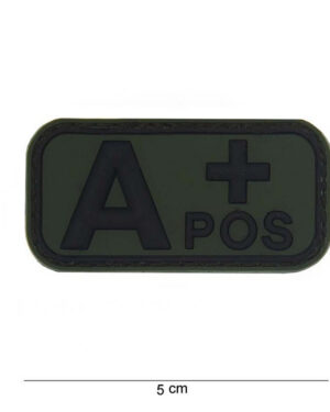 Patch 3D PVC blood type A+ positive green #13037