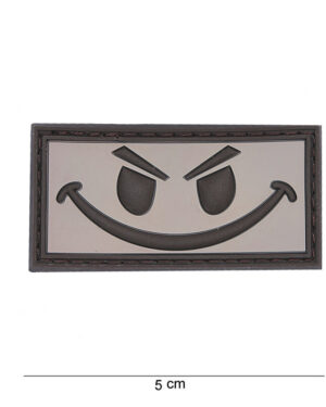 Patch 3D PVC Evil smiley brown #11172
