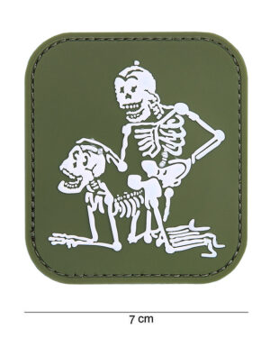 Patch 3D PVC two skeletons green #11173