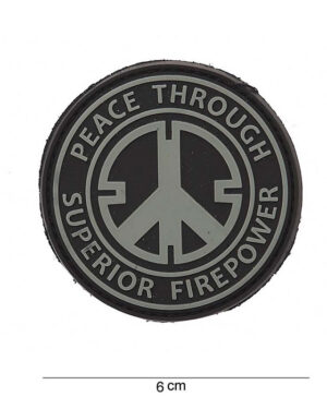 Patch PVC Peace through superior fire power #12036