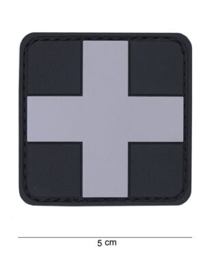 Patch 3D PVC Cross grey #12029