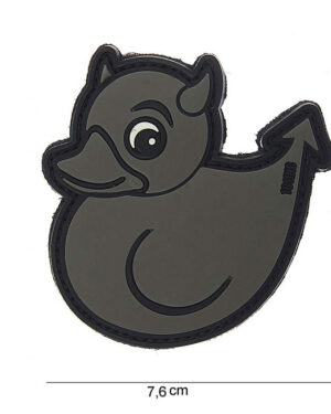 Patch 3D PVC Devil Duck grey #10044