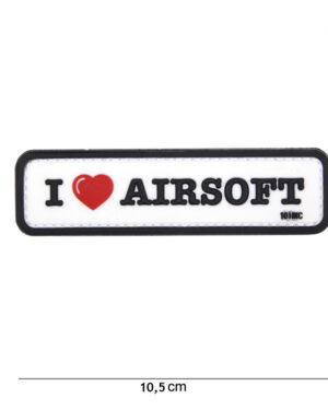 Patch 3D PVC I love Airsoft wit #16070