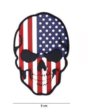 Patch 3D PVC skull USA #16043