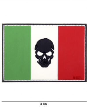 Patch 3D PVC flag Italy + skull #17011