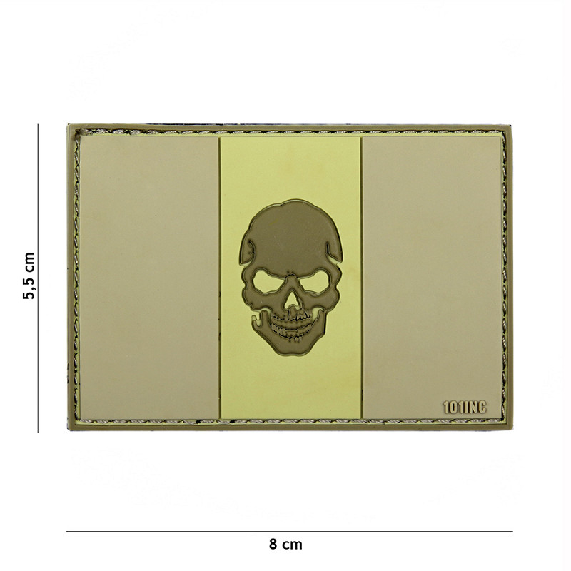 Patch 3D PVC flag Italy + skull subdued #17012