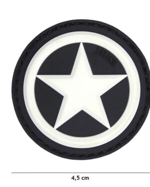 Patch 3D PVC USA star white #18061