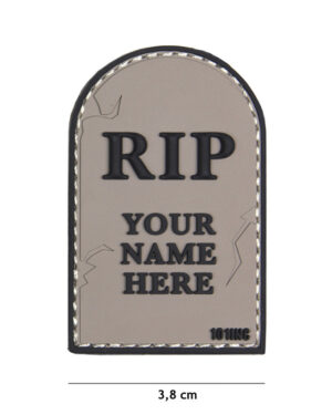 Patch 3D PVC RIP grey #18027