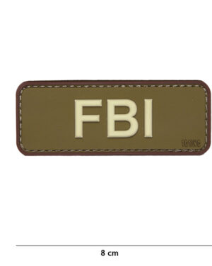 Patch 3D PVC FBI green/brown #17055