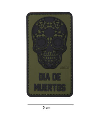 Patch 3D PVC Dia de Muertos green #16014