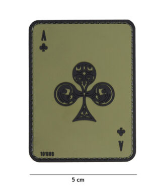 Patch 3D PVC ace of clubs green #19009