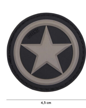 Patch 3D PVC USA star grey #18064