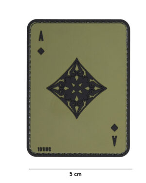 Patch 3D PVC ace of diamonds green #19012