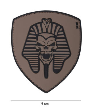 Patch 3D PVC Pharaoh skull grey #19008