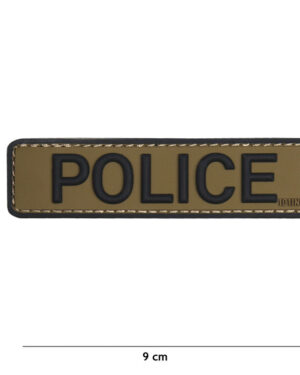 Patch 3D PVC Police green/black #18040