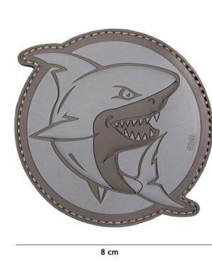 Patch 3D PVC attaching shark grey #17088