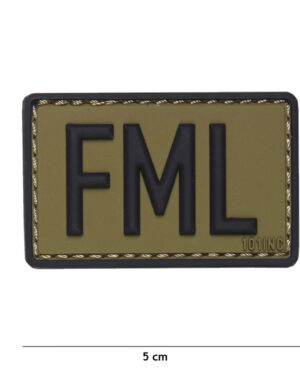 Patch 3D PVC FML (Fuck My Life) green #16038
