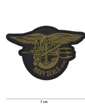 Patch 3D PVC Navy seals green #18021