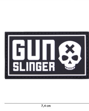 Patch 3D PVC Gun slinger skull black #19021