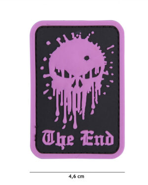 Patch 3D PVC Skull The End pink #9025