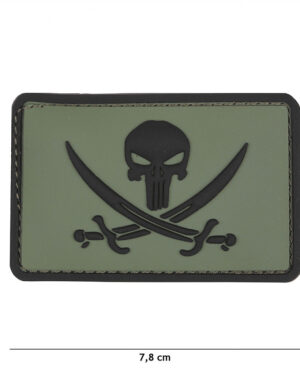 Patch 3D PVC Punisher pirate green #9045