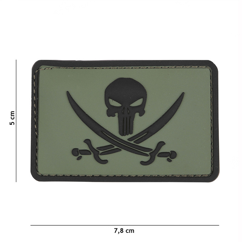Patch 3D PVC Punisher pirate green #9045