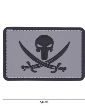 Patch 3D PVC Punisher pirate grey/black #11126