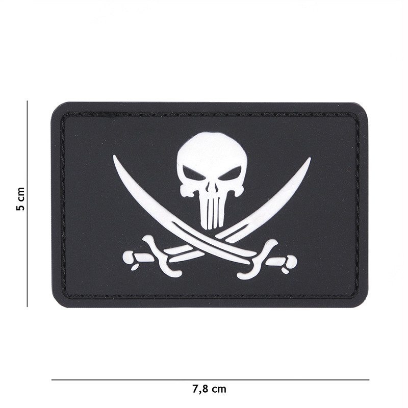 Patch 3D PVC Punisher pirate black #11125