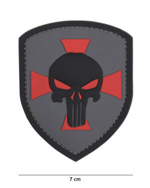 Patch 3D PVC Shield Punisher cross grey #11133