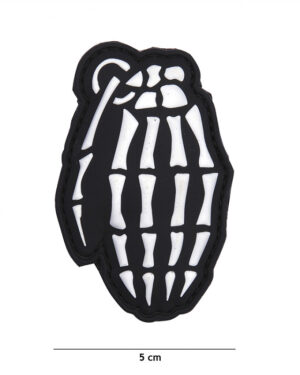 Patch 3D PVC Bones granade white #11131