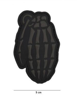 Patch 3D PVC Skull granade grey #9049
