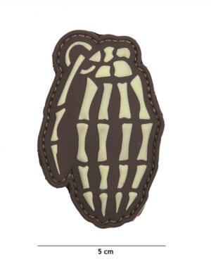 Patch 3D PVC Skull granade brown #9050