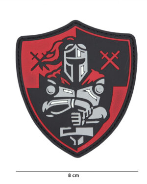 Patch 3D PVC Knight shield red #11139