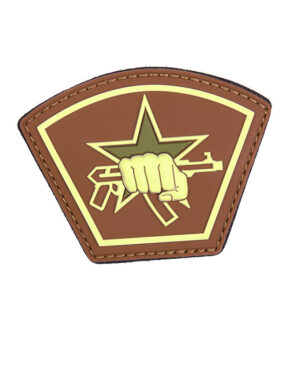 Patch 3D PVC Russian Star Fist brown #9067