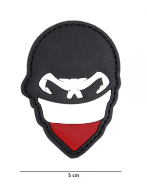 Patch 3D PVC Polish skull balaclava red #2084