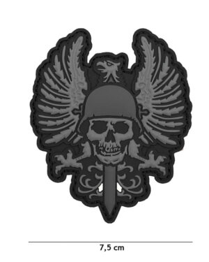 Patch 3D PVC Spanish skull grey #1101