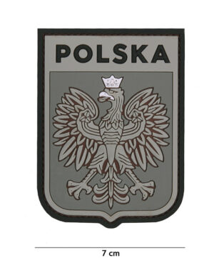 Patch 3D PVC Polska shield grey #1111
