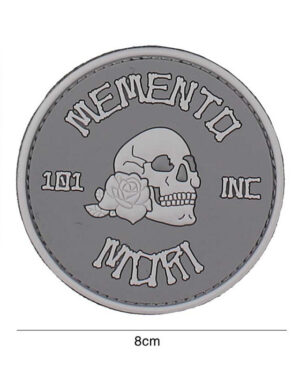 Patch 3D PVC Memento Mori 101 INC (round) grey #3103