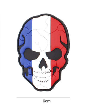 Patch 3D PVC skull France cracked #4144