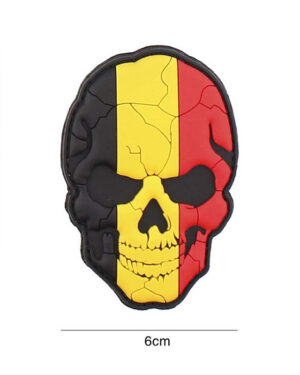 Patch 3D PVC skull Belgium cracked #5088